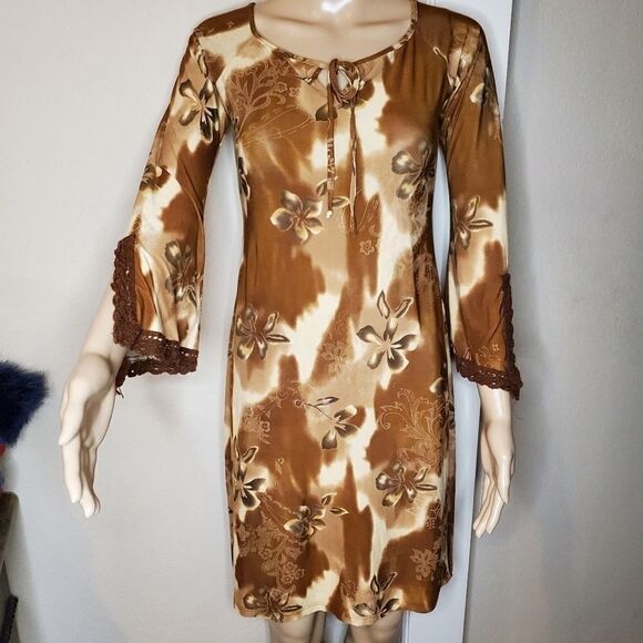 Vintage wild cat Tie-Dye floral midi Dress - Picture 10 of 12